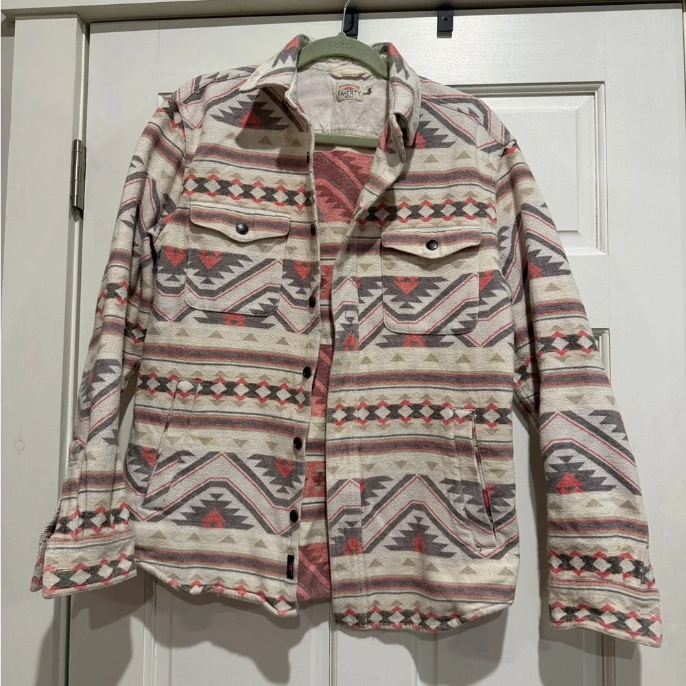 Faherty Brand Tribal Patterned Button-Up Jacket - Picture 1 of 3